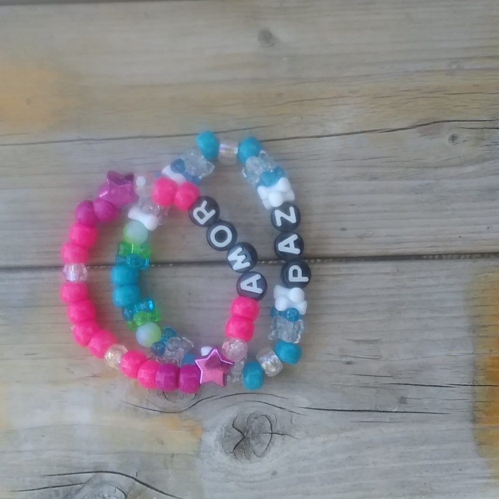 Handmade bracelets.